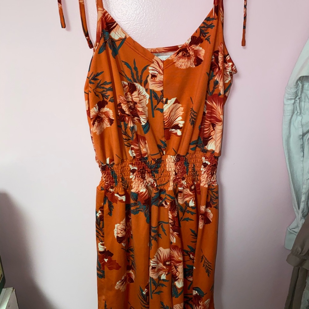Pink and Red Floral Romper (shorts)